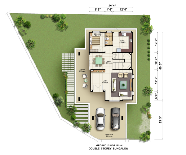 double storey bungalow gf